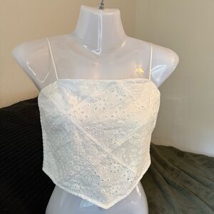 KIRIOUS LOS ANGELES White Lace Tube Top 100% Cotton Size S